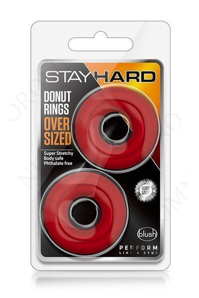 Набір ерекційних кілець STAY HARD Donut RINGS OVERSIZED RED T331332 фото
