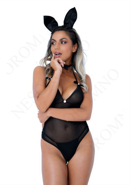 Костюм кролика Daring Intimates Classic Bunny, 3 предмети, чорний, S/M  DI75202 фото