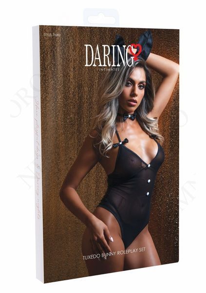 Костюм кролика Daring Intimates Classic Bunny, 3 предмети, чорний, S/M  DI75202 фото