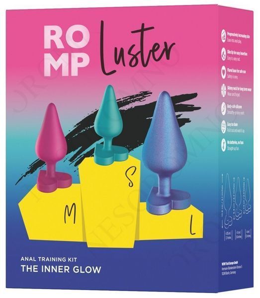 Набір із 3 анальних пробок ROMP Luster різнокольорові RP281SGZ фото