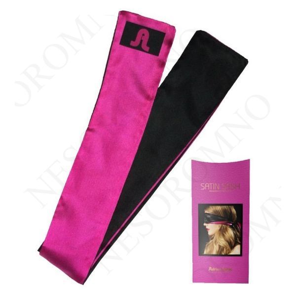 Пов'язка із сатину на очі Adrien Lastic Satin Sash чорно-рожева AL33519 фото
