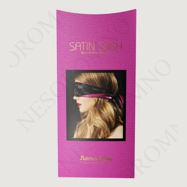 Пов'язка із сатину на очі Adrien Lastic Satin Sash чорно-рожева AL33519 фото