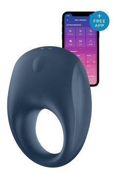 Ерекційне синє віброкільце Satisfyer Strong One з можливістю працювати від програми T360128 фото