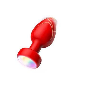 Анальна пробка що світиться з вібрацією БЕЗ Д/К Light Anal Plug 4,4*9,8 см червоний &mdash; Анальні іграшки X00001280-2 фото