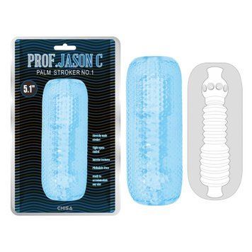 Мастурбатор Chisa Prof.Jason C Palm Stroker No.1 з рельєфною структурою, синій CH38229 фото