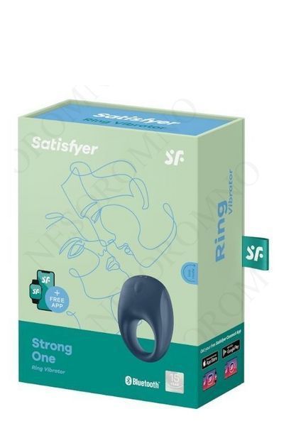 Ерекційне синє віброкільце Satisfyer Strong One з можливістю працювати від програми T360128 фото