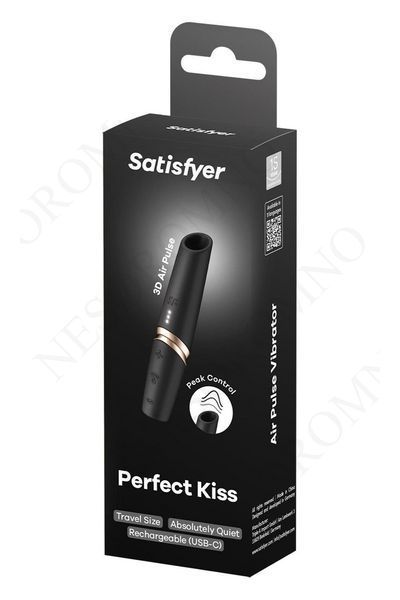 Кліторальний безконтактний масажер Satisfyer Perfect Kiss чорний ST4078496 фото