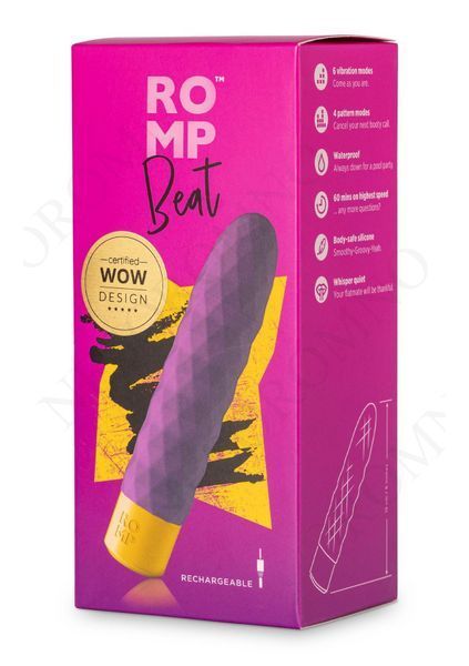 Класичний рельєфний вібратор Romp Beat фіолетовий W44070 фото