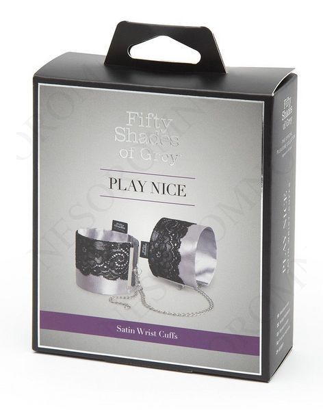 Наручники з атласної тканини Fifty Shades of Grey Play Nice з мереживом FS80023 фото