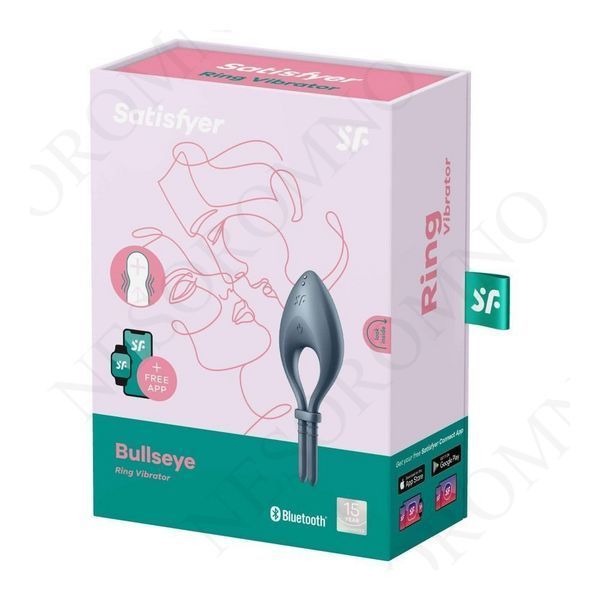 Ерекційне смарт кільце з вібрацією Satisfyer Bullseye Connect App, сірий T360346 фото