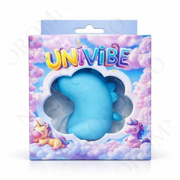 Стимулятор клітора з довгим обертовим язичком UNIVIBE Єдиноріг, 10 режимів, блакитний DDP-26003 фото