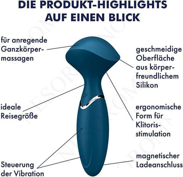 Універсальний компактний масажер Satisfyer Mini Wand-er синій ST4044231 фото