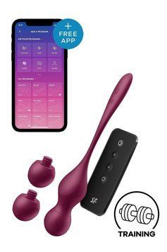 Кульки Кегеля з вібрацією Satisfyer Love Birds Vary та змінними вантажами, бордові ST4002989 фото