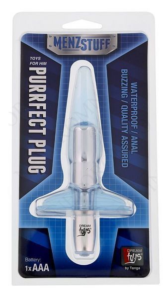 Плаг з вібрацією MENZSTUFF PURRFECT PLUG, CLEAR BLUE DT20039 фото