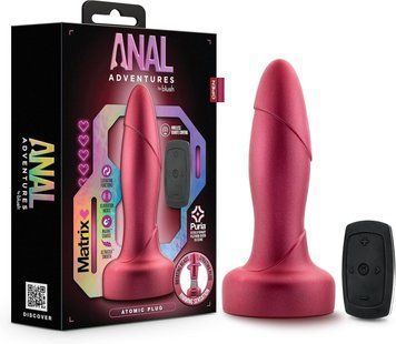 Анальна пробка з вібрацією та пультом Blush Anal Adventures Matrix, червона T331983 фото
