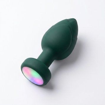 Анальна пробка що світиться з вібрацією БЕЗ Д/К Light Anal Plug 4,4*9,8 см зелений &mdash; Анальні іграшки X00001280-3 фото