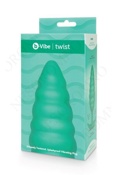 Анальна пробка з вібрацією, рельєфна B-VIBE-TEXTURE PLUG TWIST, зелена 28949 / E28249 фото
