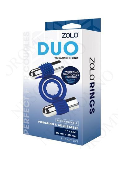 Ерекційне кільце з вібрацією ZOLO DUO VIBRATING C-RING T670055 фото
