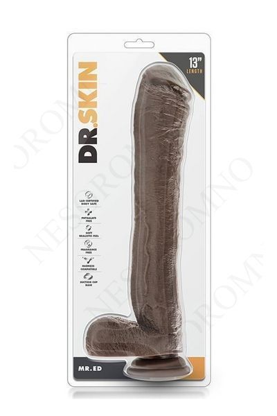 Фалоімітатор гігант Blush Dr. Skin Mr. Ed реалістичний на присосці, коричневий, 33 см х 5.3 см 330656 Т/ 15436 фото