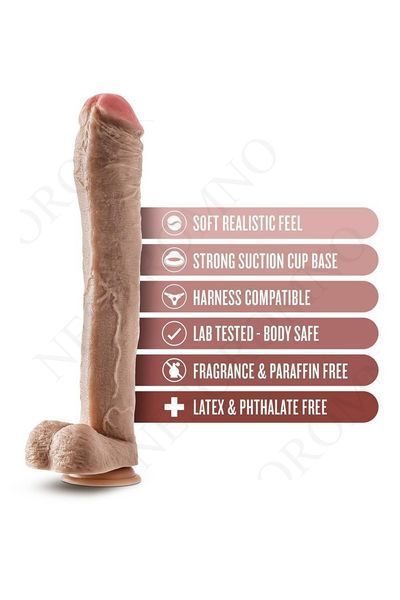 Фалоімітатор Гігант реалістичний Blush Dr. Skin Mr. Ed з яєчками, бежевий BL331947 фото