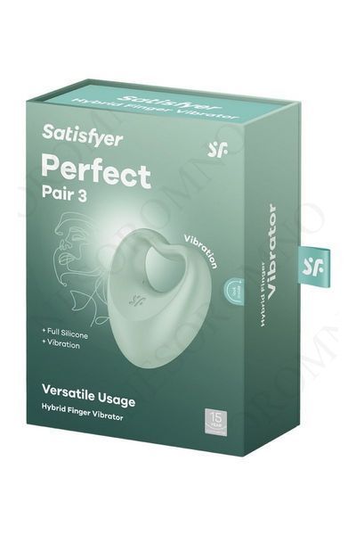 Гібридний вібратор Satisfyer Perfect Pair 3 (ерекційне кільце, вібратор на палець) у формі Серця T360571 фото