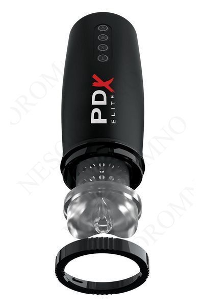 Мастурбатор Pipedream PDX Elite з вібрацією та всмоктуванням, чорний, 22 см P61437 фото