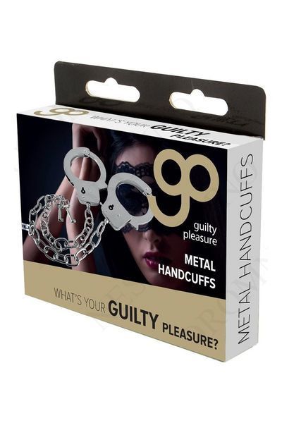 Металеві наручники GP Metal Handcuffs на довгому ланцюжку, сріблясті T520054 фото