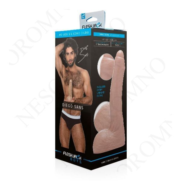 Фалоімітатор з мошонкою та закритою головкою реалістичний Fleshjack Boys-Diego Sans Dildo, тілесний FL22340 фото