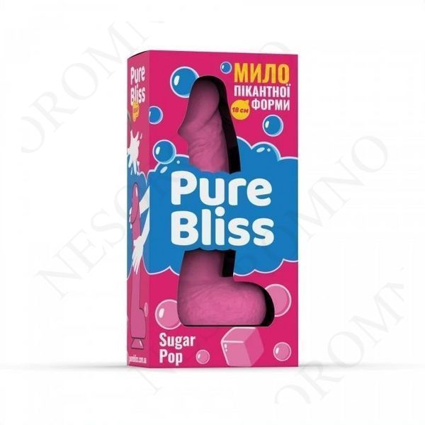 Мило у формі пеніса Pure Bliss Sugar Pop з ароматом жуйки, рожеве, 18 см PB415023 фото