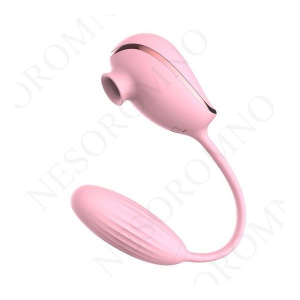Вакуумний стимулятор клітора з віброяйцем High End Suction Love Egg PINK  560431 фото