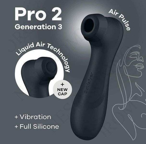 Вібратор із ефектом пульсації Satisfyer Pro 2 Generation 3 чорний ST4051888 фото