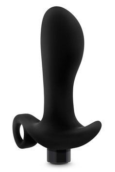 Анальна пробка з віброкулею Blush Anal Adventures Platinum чорна T331459 фото