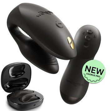 Вібратор для пар We-Vibe Chorus Pro Satin Black з пультом і додатком, чорний SNSP1SG9 фото