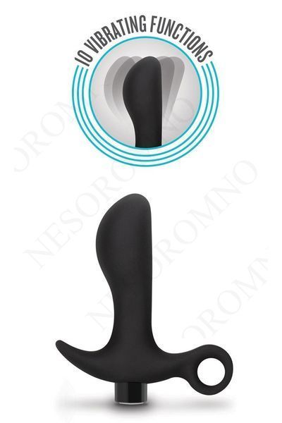 Анальна пробка з віброкулею Blush Anal Adventures Platinum чорна T331459 фото