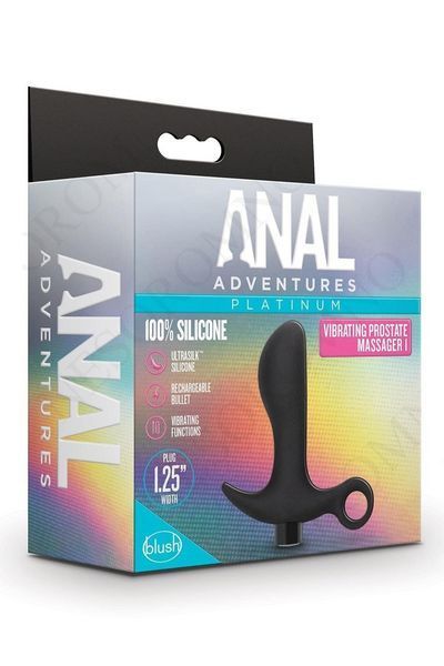 Анальна пробка з віброкулею Blush Anal Adventures Platinum чорна T331459 фото