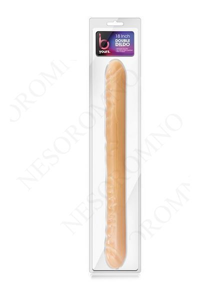 T330743 подвійний фалоімітатор B YOURS 18inch DOUBLE DILDO BEIGE T330743 фото