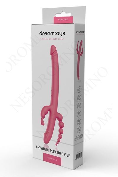 Вібратор із 4 стимулюючими кінцями Dreamtoys Anywhere Pleasure Vibe Essentials, рожевий DT22097 фото