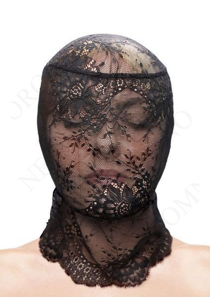 Капюшон-маска на все обличчя мереживний NS Novelties Fetish & Fashion Lace Hood чорний NN281291 фото
