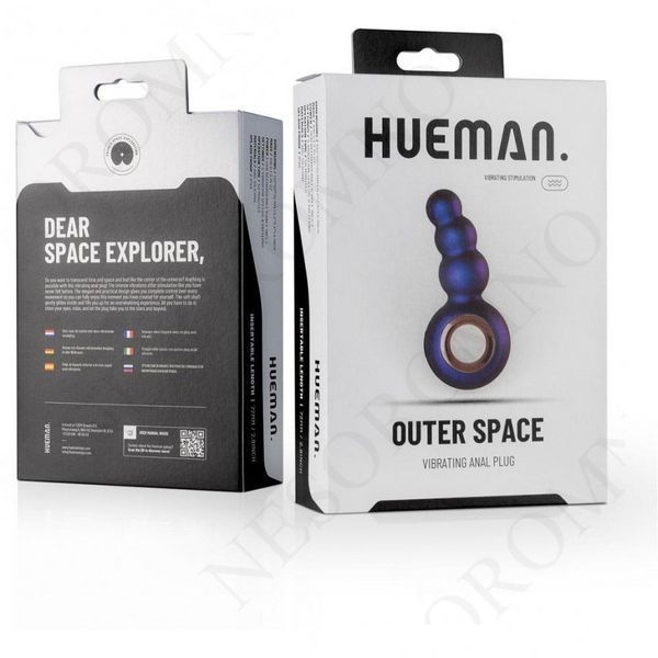Анальна пробка з вібрацією Outer Space Hueman у вигляді ялинки з кільцем-тримачем 02661 / HUE007 фото