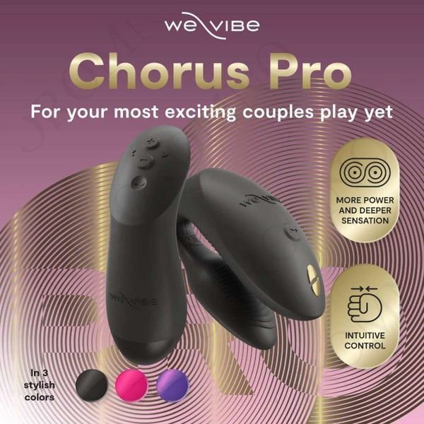 Вібратор для пар We-Vibe Chorus Pro Satin Black з пультом і додатком, чорний SNSP1SG9 фото