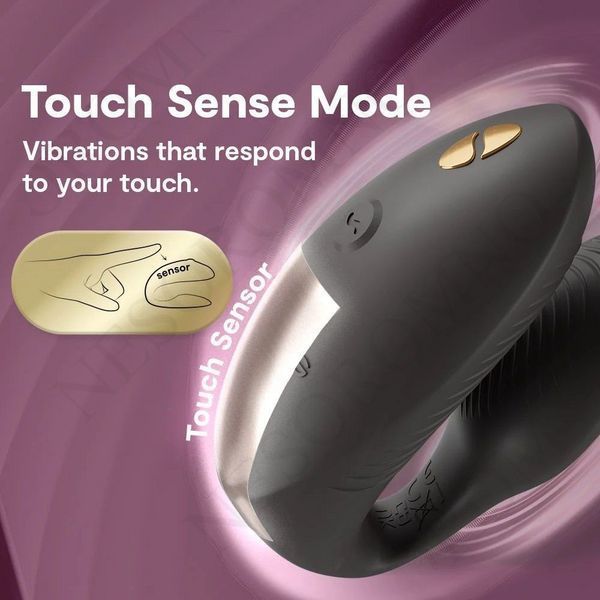 Вібратор для пар We-Vibe Chorus Pro Satin Black з пультом і додатком, чорний SNSP1SG9 фото