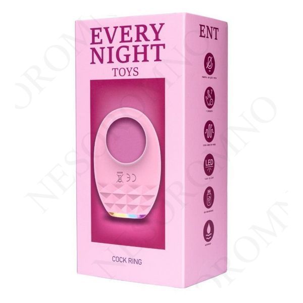 Вібраційне ерекційне кільце Every Night Toys з підсвічуванням, біле OD-7237CR фото