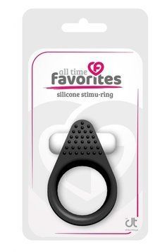 Кільце ерекційне з рельєфним виступом для клітора Dream Toys All Time Favorites чорне DT21154 фото