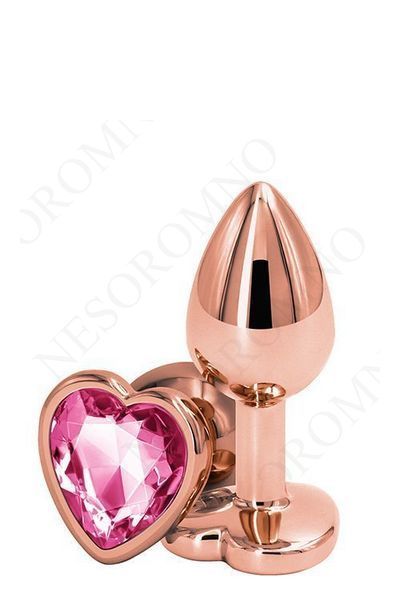 Анальна пробка REAR ASSETS ROSE GOLD HEART PINK, s T280795 фото
