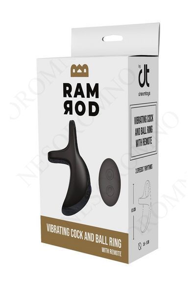 Ерекційне віброкільце Dreamtoys Ramrod з пультом, чорне DT103216RM фото