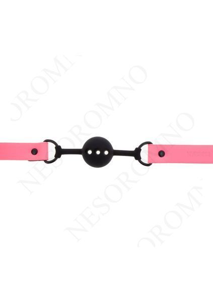 Кляп, що світиться в темряві Taboom Ball Gag, рожево-чорний TB17203 фото