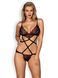 Боді Obsessive Megies з стрепами, що перехрещуються, чорно-червоний, L/XL  410643 фото 1