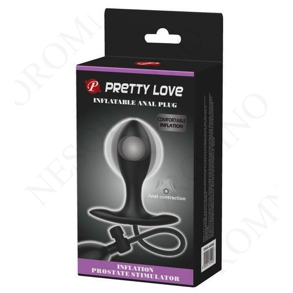 Анальна пробка з накачуванням Pretty Love, чорна, 9.1 х 3.2 см BI-040096Q фото