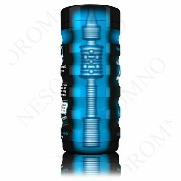 Мастурбатор у колбі з ребристою структурою Zolo Back Door Cup, блакитний T670001 фото