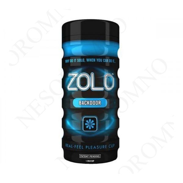 Мастурбатор у колбі з ребристою структурою Zolo Back Door Cup, блакитний T670001 фото